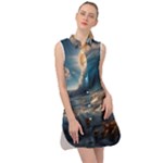 Ocean Sea Waves Sleeveless Shirt Dress