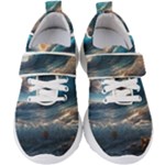 Ocean Sea Waves Kids  Velcro Strap Shoes