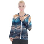 Ocean Sea Waves Casual Zip Up Jacket