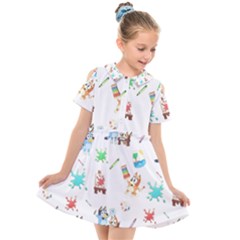 Kids  Short Sleeve Shirt Dress 
