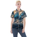 Ocean Sea Waves Women s Short Sleeve Pocket Shirt