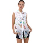 Bluey, Bluey merch, Bluey pattern, Bluey Bluey, bingo, Bluey design, bluey dog Sleeveless Chiffon Button Shirt Bluey, Bluey merch, Bluey pattern, Bluey Bluey, bingo, Bluey design, bluey dog Sleeveless Chiffon Button Shirt