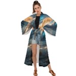 Ocean Sea Waves Maxi Kimono