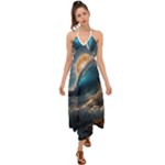 Ocean Sea Waves Halter Tie Back Dress 