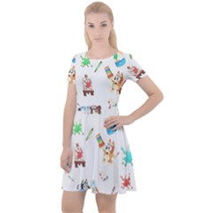 Cap Sleeve Velour Dress  