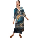 Ocean Sea Waves Grecian Style  Maxi Dress