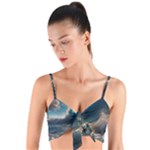 Ocean Sea Waves Woven Tie Front Bralet