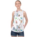 Bluey, Bluey merch, Bluey pattern, Bluey Bluey, bingo, Bluey design, bluey dog High Neck Satin Top Bluey, Bluey merch, Bluey pattern, Bluey Bluey, bingo, Bluey design, bluey dog High Neck Satin Top