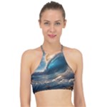 Ocean Sea Waves Halter Bikini Top