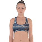 Ocean Sea Waves Cross Back Hipster Bikini Top 