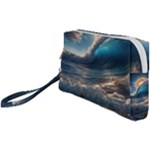 Ocean Sea Waves Wristlet Pouch Bag (Small)