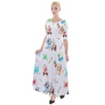 Bluey, Bluey merch, Bluey pattern, Bluey Bluey, bingo, Bluey design, bluey dog Half Sleeves Maxi Dress Bluey, Bluey merch, Bluey pattern, Bluey Bluey, bingo, Bluey design, bluey dog Half Sleeves Maxi Dress