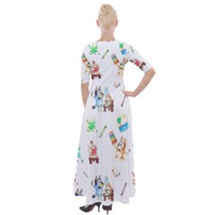 Half Sleeves Maxi Dress 
