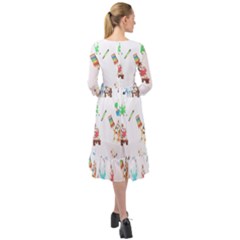 Ruffle End Midi Chiffon Dress 