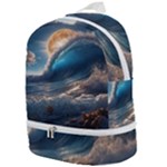 Ocean Sea Waves Zip Bottom Backpack