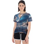 Ocean Sea Waves Open Back Sport T-Shirt
