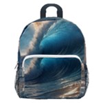 Ocean Sea Waves Kids  Age 5-10 Lightweight School Backpack with Side Pockets