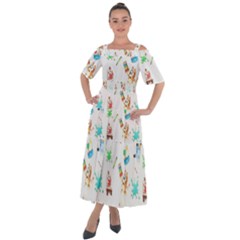 Shoulder Straps Boho Maxi Dress  