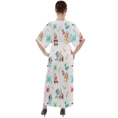 V-Neck Boho Style Maxi Dress 