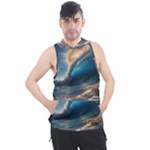 Ocean Sea Waves Men s Sleeveless Hoodie