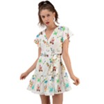 Bluey, Bluey merch, Bluey pattern, Bluey Bluey, bingo, Bluey design, bluey dog Flutter Sleeve Wrap Dress Bluey, Bluey merch, Bluey pattern, Bluey Bluey, bingo, Bluey design, bluey dog Flutter Sleeve Wrap Dress
