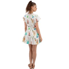 Flutter Sleeve Wrap Dress 