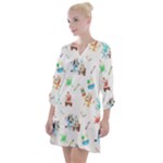 Bluey, Bluey merch, Bluey pattern, Bluey Bluey, bingo, Bluey design, bluey dog Open Neck Shift Dress Bluey, Bluey merch, Bluey pattern, Bluey Bluey, bingo, Bluey design, bluey dog Open Neck Shift Dress