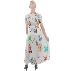 Button Up Short Sleeve Maxi Dress 