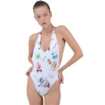 Bluey, Bluey merch, Bluey pattern, Bluey Bluey, bingo, Bluey design, bluey dog Backless Halter One Piece Swimsuit Bluey, Bluey merch, Bluey pattern, Bluey Bluey, bingo, Bluey design, bluey dog Backless Halter One Piece Swimsuit