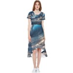 Ocean Sea Waves High Low Boho Dress