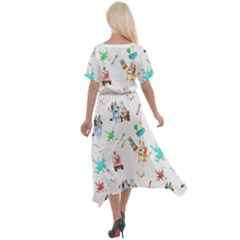 Cross Front Sharkbite Hem Maxi Dress 
