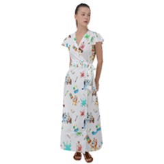 Flutter Sleeve Maxi Dress 