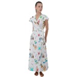 Bluey, Bluey merch, Bluey pattern, Bluey Bluey, bingo, Bluey design, bluey dog Flutter Sleeve Maxi Dress Bluey, Bluey merch, Bluey pattern, Bluey Bluey, bingo, Bluey design, bluey dog Flutter Sleeve Maxi Dress