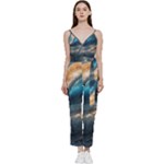 Ocean Sea Waves V-Neck Camisole Jumpsuit