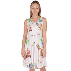Knee Length Skater Dress With Pockets 