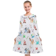 Bluey, Bluey merch, Bluey pattern, Bluey Bluey, bingo, Bluey design, bluey dog Kids  Midi Sailor Dress from ArtsNow.com