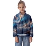 Ocean Sea Waves Kids  Half Zip Hoodie