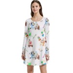 Bluey, Bluey merch, Bluey pattern, Bluey Bluey, bingo, Bluey design, bluey dog Long Sleeve Velour Skater Dress Bluey, Bluey merch, Bluey pattern, Bluey Bluey, bingo, Bluey design, bluey dog Long Sleeve Velour Skater Dress