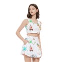 Women s Crop Top Pleated Skater Rave Skirt 