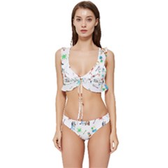 Low Cut Ruffle Edge Bikini Set 