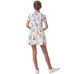 Kids  Short Sleeve Pinafore Style Dress 