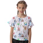 Bluey, Bluey merch, Bluey pattern, Bluey Bluey, bingo, Bluey design, bluey dog Kids Cut Out Flutter Sleeves Bluey, Bluey merch, Bluey pattern, Bluey Bluey, bingo, Bluey design, bluey dog Kids Cut Out Flutter Sleeves