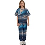Ocean Sea Waves Kids  T-Shirt and Pants Sports Set