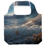 Ocean Sea Waves Foldable Grocery Recycle Bag