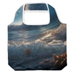 Ocean Sea Waves Premium Foldable Grocery Recycle Bag