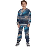Ocean Sea Waves Kids  Sweatshirt set