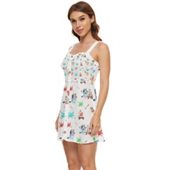 Ruffle Edge Bra Cup Chiffon Mini Dress 