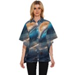 Ocean Sea Waves Women s Batwing Button Up Shirt