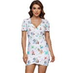 Bluey, Bluey merch, Bluey pattern, Bluey Bluey, bingo, Bluey design, bluey dog Low Cut Cap Sleeve Mini Dress Bluey, Bluey merch, Bluey pattern, Bluey Bluey, bingo, Bluey design, bluey dog Low Cut Cap Sleeve Mini Dress