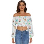 Bluey, Bluey merch, Bluey pattern, Bluey Bluey, bingo, Bluey design, bluey dog Long Sleeve Crinkled Weave Crop Top Bluey, Bluey merch, Bluey pattern, Bluey Bluey, bingo, Bluey design, bluey dog Long Sleeve Crinkled Weave Crop Top